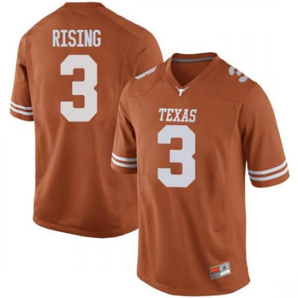 Men's University of Texas #3 Cameron Rising Game NCAA Jersey Orange